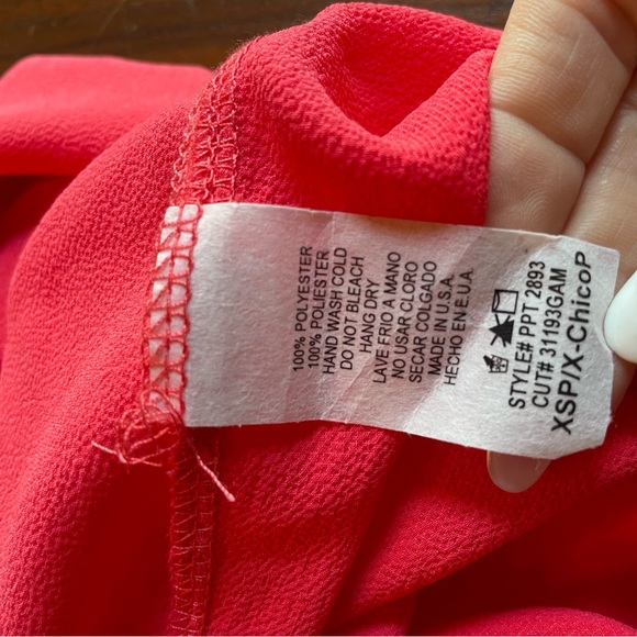 Papermoon Vibrant Coral Floral Cutout Tank Top NWT Size: XSP - Picture 11 of 12